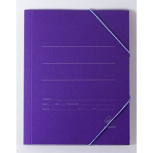 Carpeta de gomas cartón azul folio sin solapa