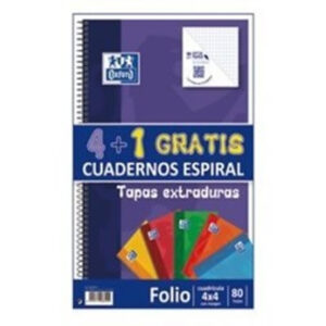 Cuadernos Oxford tapa extra dura Folio 4x4 80h